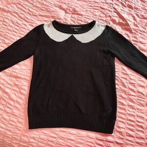 Forever 21 Knit Illusion Peter Pan Collar Sweater 3/4 Sleeves